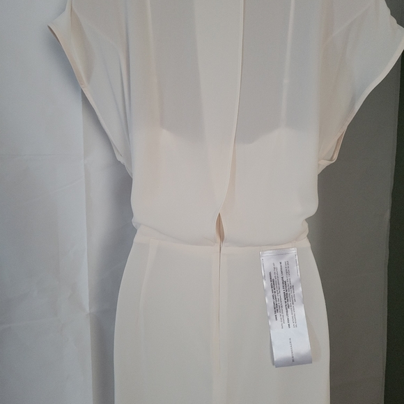 New BCBG MAXAZRIA  Ruffle Cascade V-Neck Front Slit Gown MSRP $298 Col GARDENIA - Picture 5 of 7